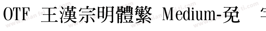 OTF 王漢宗明體繁 Medium字体转换